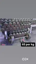 (1)GYM PLATES & DUMBLE 65 rs (2) FAN 40000 (3)MACHINE 22000