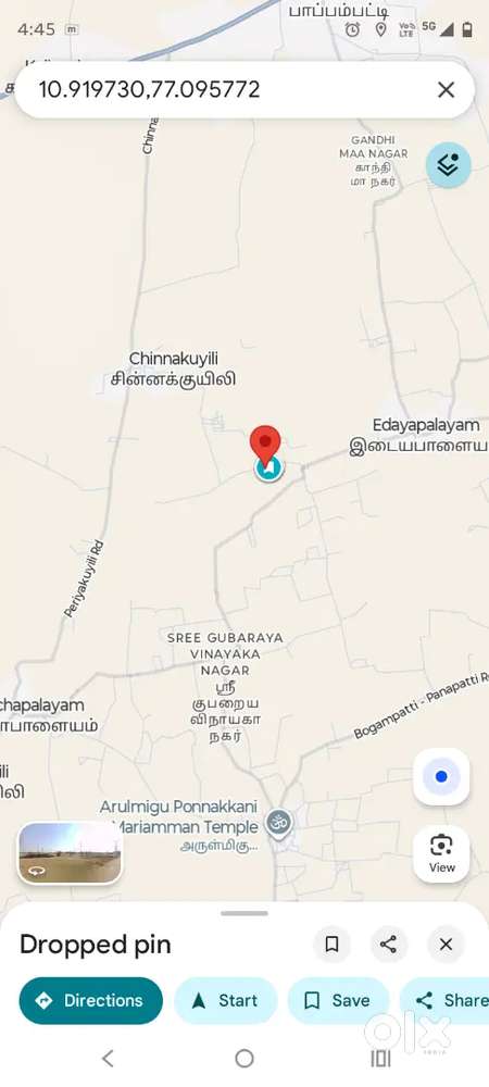 Edaiyarpalayam to chinnakuyuli Main Road Face Site