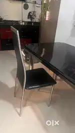 Dining table with 4 chairs 4.5 ft * 2.5 ft