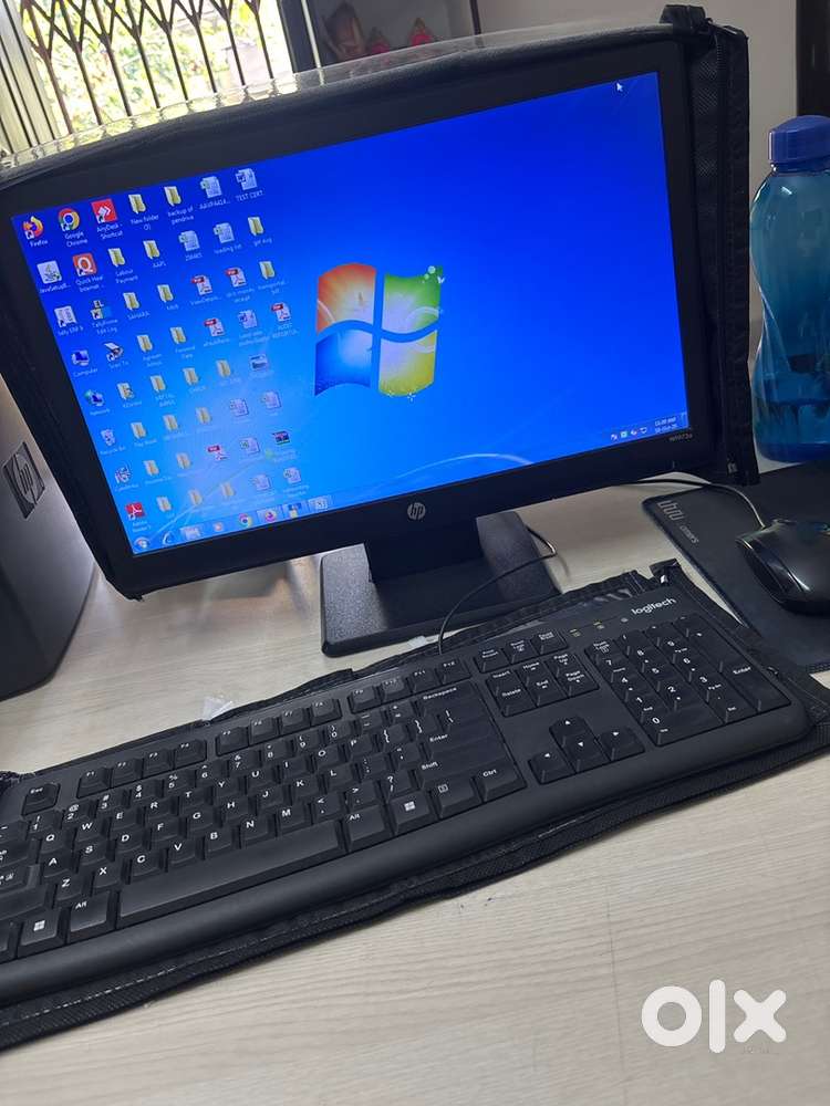 Whole desktop set with keyboard mouse and monitor