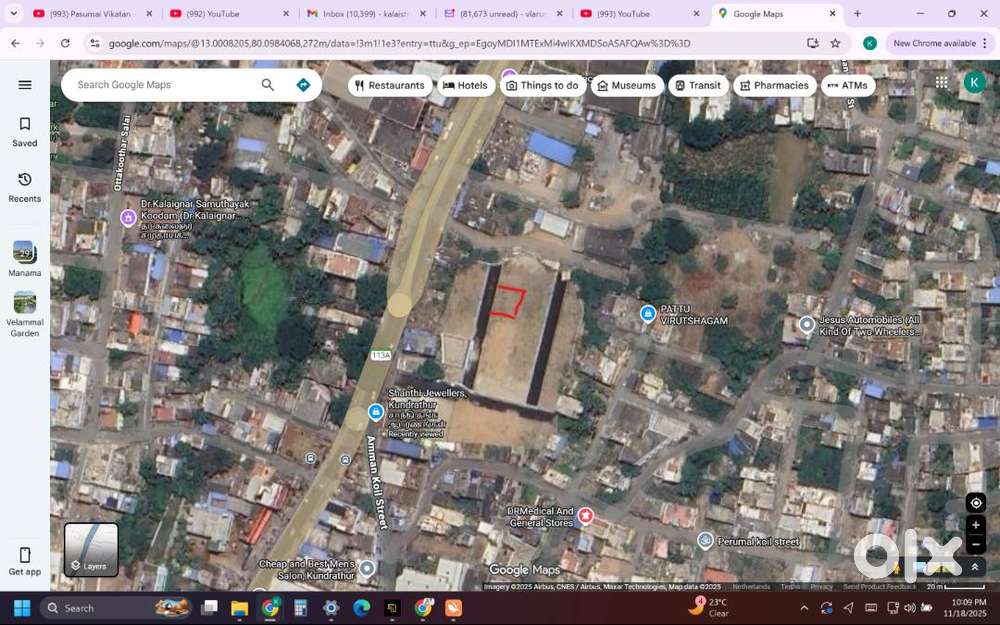 Commercial land for rent. Kundrathur Bazzar Nr Shanti Jew