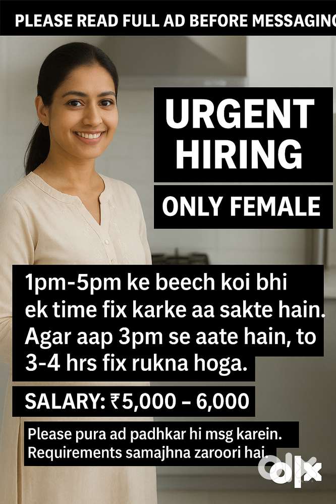URGENT HIRING! (Only Female Candidates)