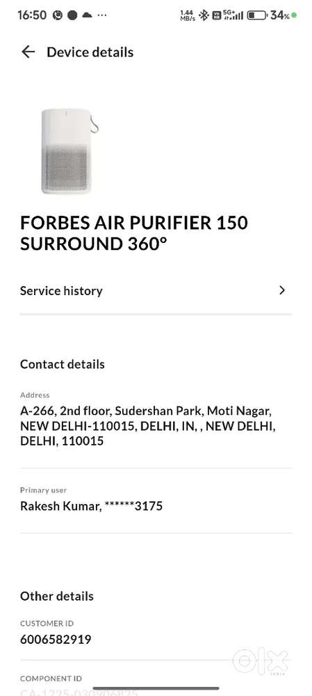 Eureka Forbes Air Purifier