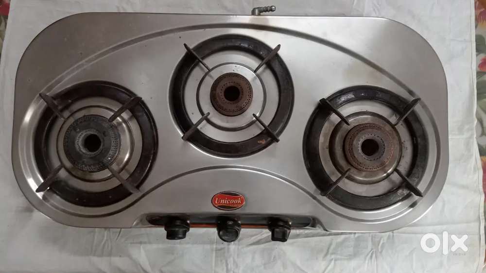 Gas stove , buckets, utensils