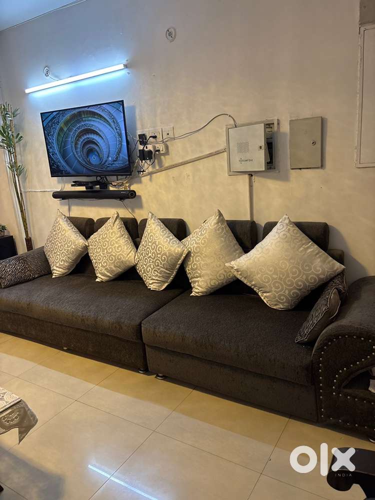 Velvet 6 sitter L shape sofa