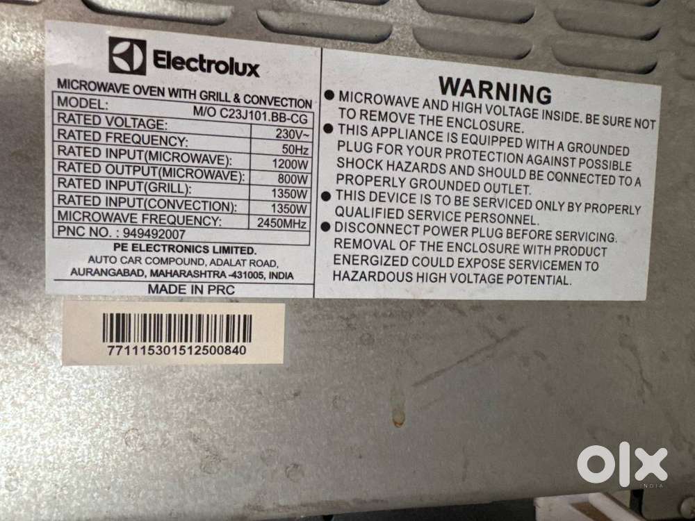 Electrolux 23 L Convection Microwave Oven