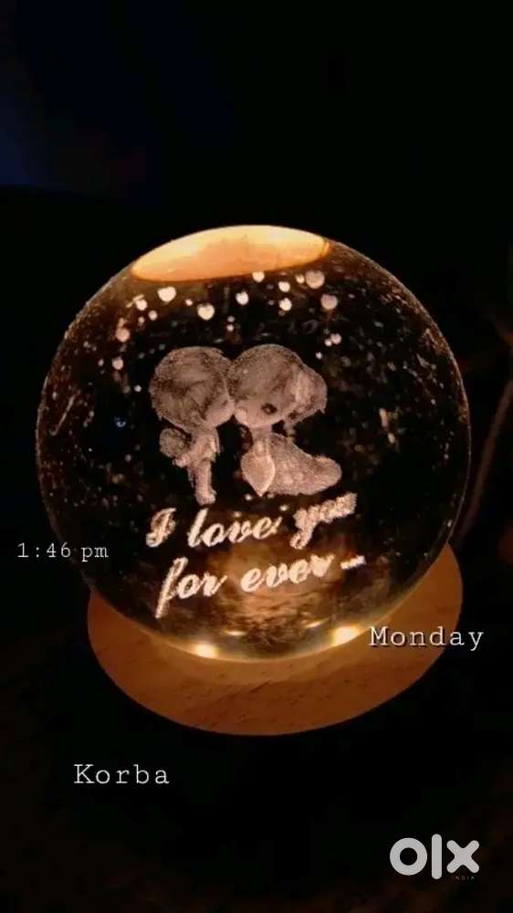 3D Love Crystal' Ball Night lamp