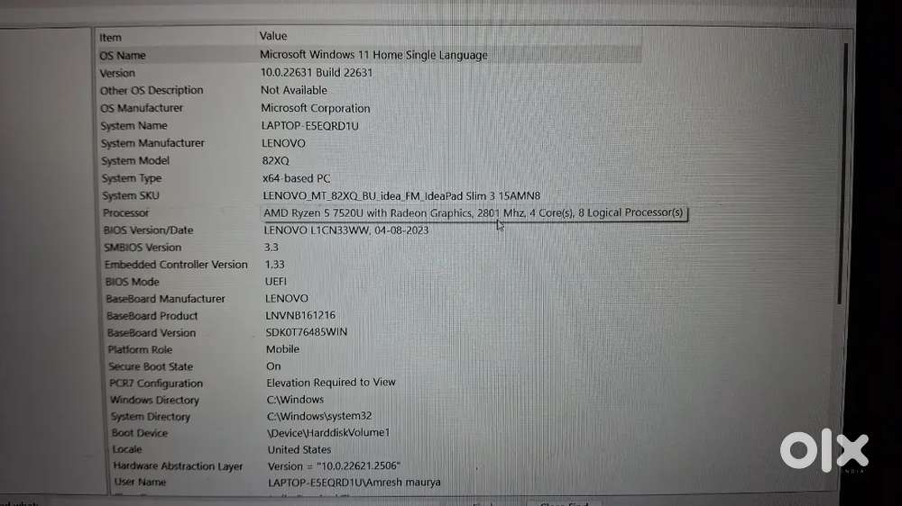 LENOVO LEPTOP WITH MOUSE KEYPAD AND GOOD CONDITION