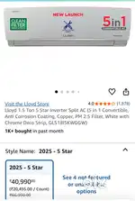 LLOYD 1.5 TON 5 STAR 2025 10 DAYS OLD BOX PACK PLEASE CALL DONT MSG
