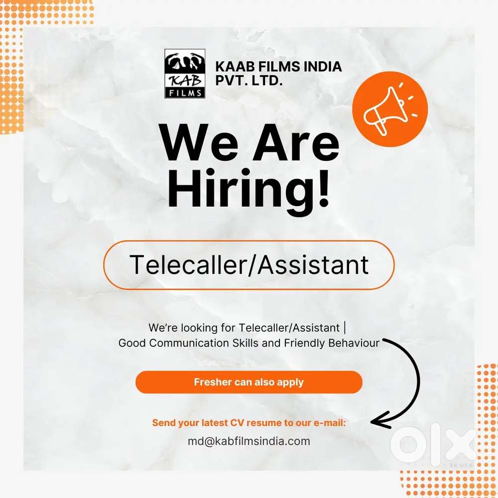 We Are Hiring Female Telecaller In Photography Studio