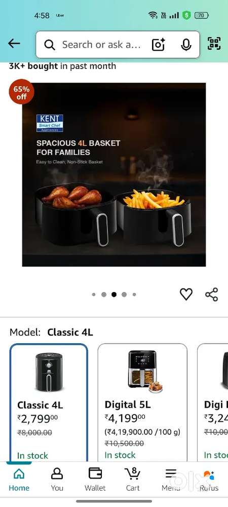 New kent 4L air frier,I got as gift