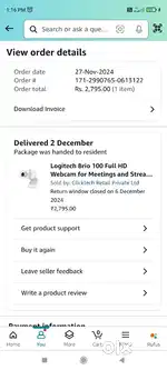 Web cam Logitech brio 100 full hd