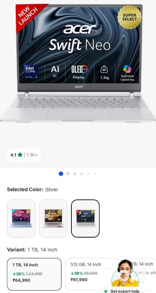 Asus swift neo oled laptop 1 TB ssd