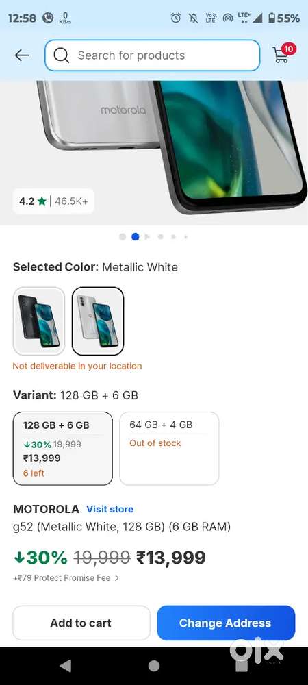 MOTOROLA G52 Very Good condition with Original Charger