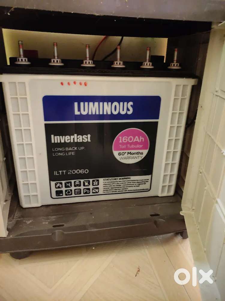 Luminous 160 AH Tubular battery (*60 months warranty) 1 year Old