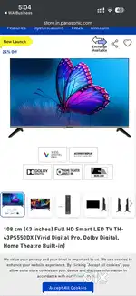 Panasonic Led Tv . Model - TH-43PS550DX