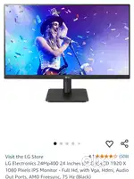LG Electronics 24Mp400 24 Inches (60 Cm) LCD 1920 X 1080 Pixels IPS