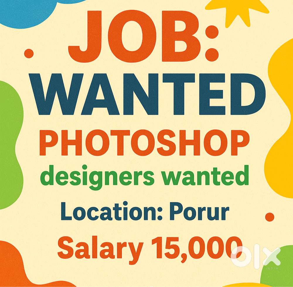 PHOTO SHOP designer wanted Chennai, Porur