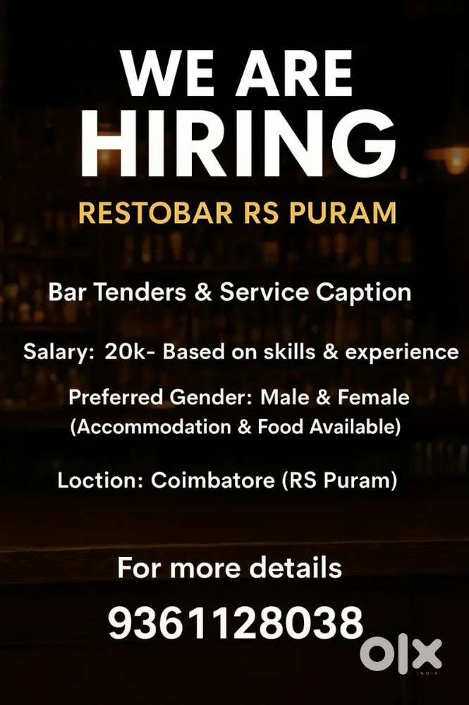 Rsestobar BarTender, captian, house keeping