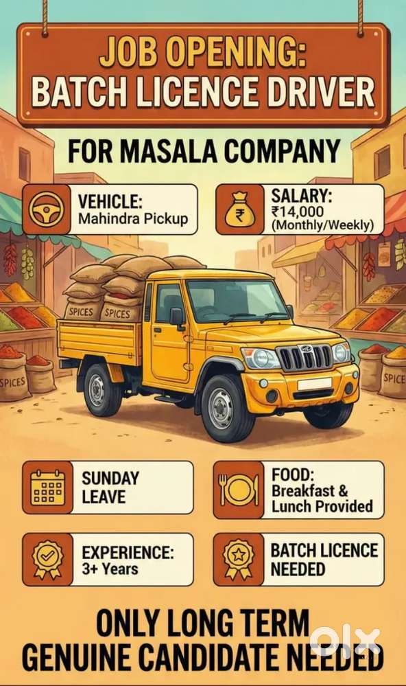 Batch license driver for pickup.