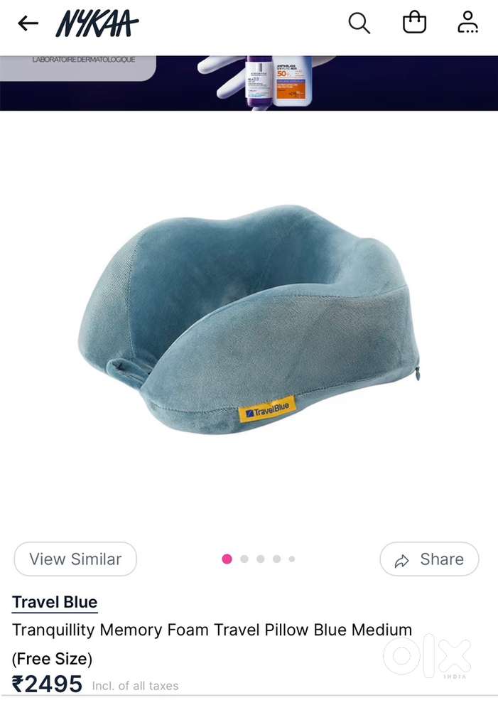 Travel Blue Tranquillity Memory Foam Travel Pillow Blue