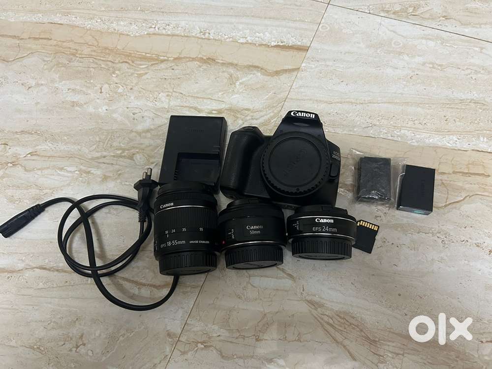 Canon 200D Mark II with 3 Lenses + Battery + 128GB SD Card + Bag