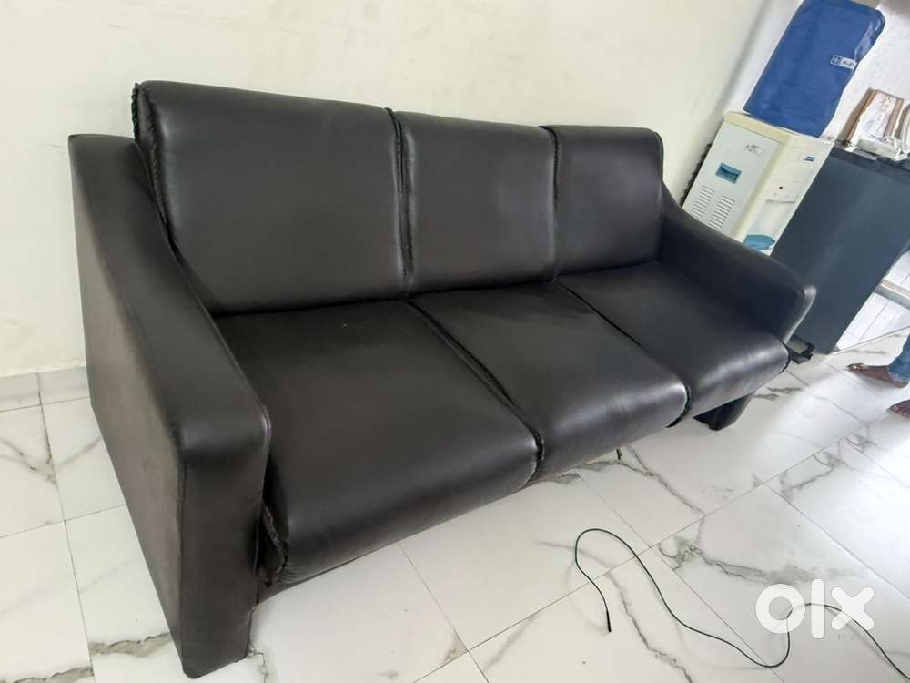 3 Seater Leather Sofa for Office and Home almost New
