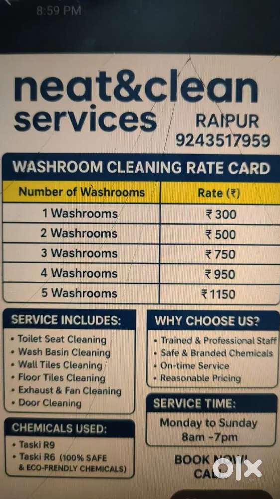 Bathroom Cleaning ka kaam karna hai