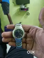 Blue dial titan watch