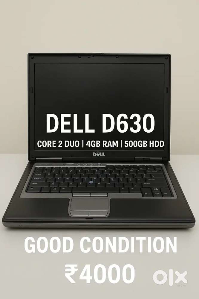 DELL D630 CORE 2 DUO 80GB HDD 2GB RAM ORIGINAL ADAPTER 4500/-