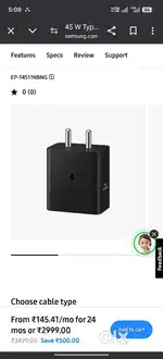 SAMSUNG ORGINAL 45W CHARGER