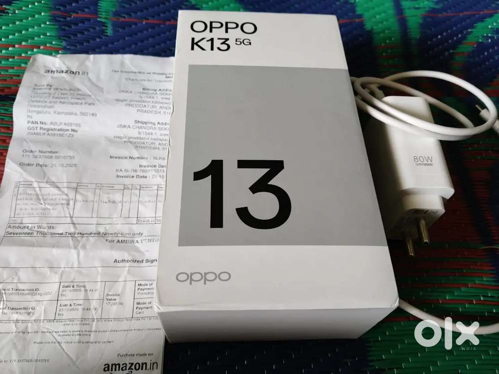 Oppo K13 5g 8/128Only38Days80W All ok Bill box charger7000Mah