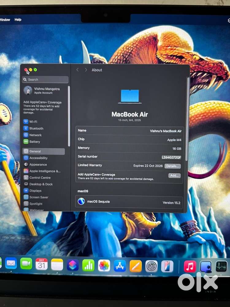 (open box)  Macbook air M4 - 16/256 - Midnight