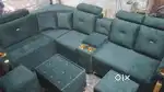 Luxury l shape sofa set with teapoy