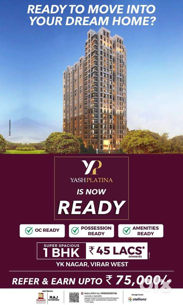 Virar YK NAGAR 1bhk AT 45 LAKH