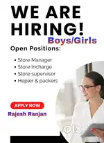 Full time job apply in helper store keeper supervisor  100% JOB HERE
