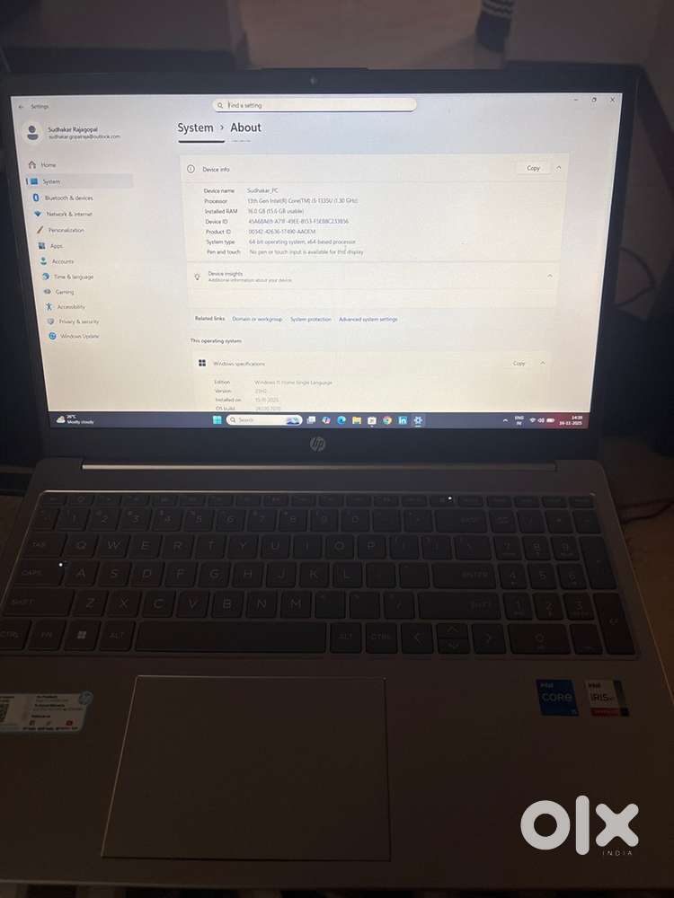 HP 15 Laptop – Core i5 1335U  16GB RAM  Excellent Condition