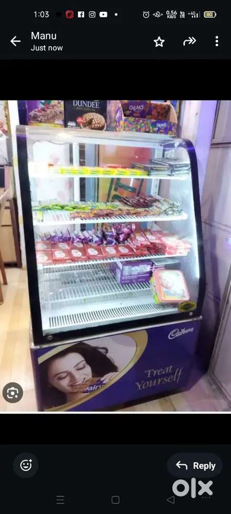 Glass display chocolate freige