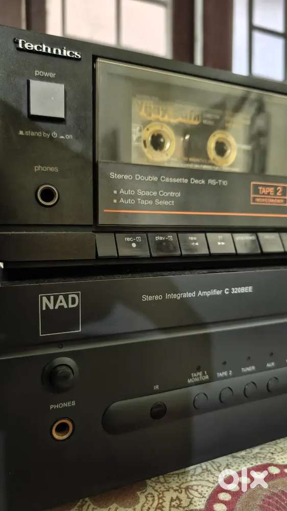 NAD Stereo amplifier+ Technics tape deck + KEF bookshelves
