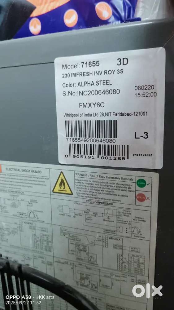 Working whirlpool refrigerator or fridge