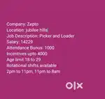 Wanted male picker and loader jubilee hills