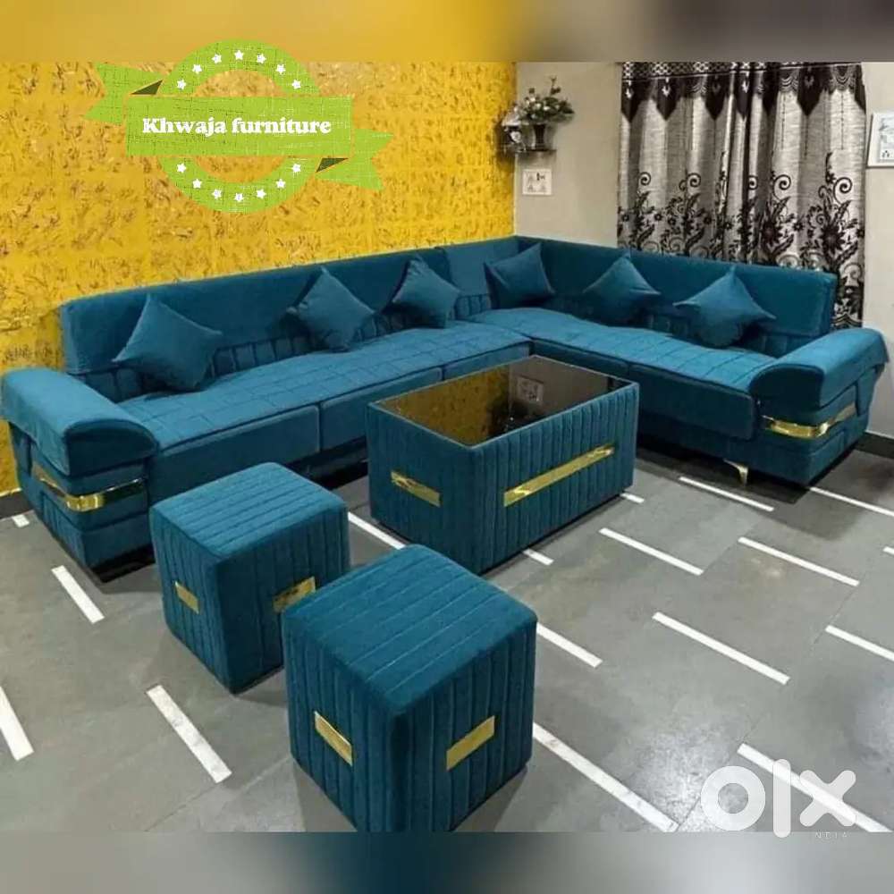 Khwaja furniture. Stylish luxurious L corner sofa (Bajaj finance)