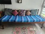 Pure sheesham wood deewan and 3 table set incl study table up for sale