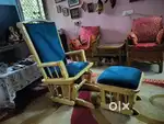 Relaxed runnerwood gliders with leg stand ottoman