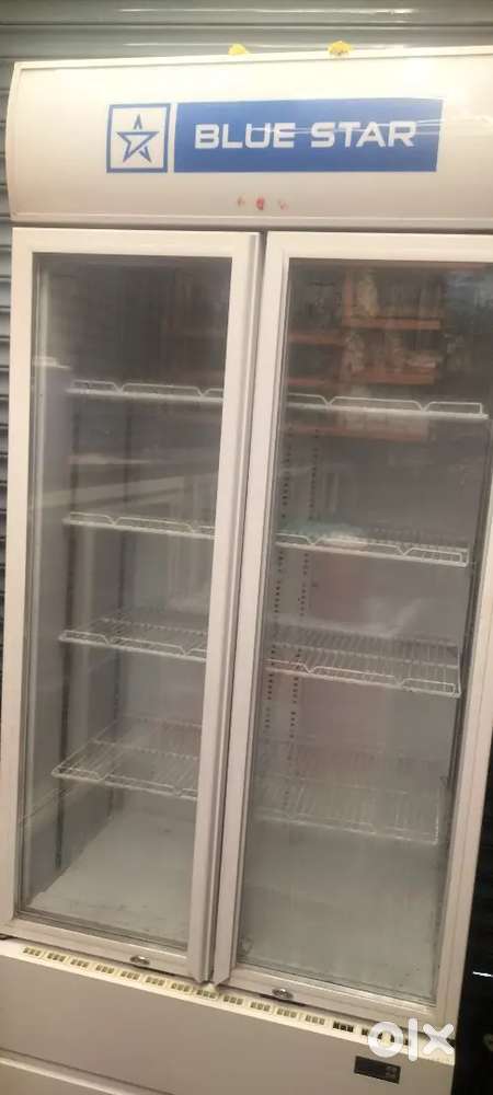 600litar dabll dor glass freezer