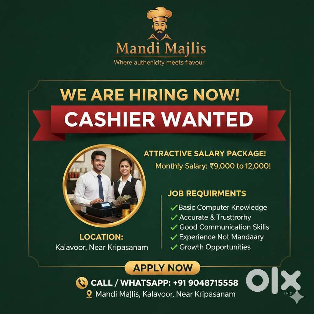 Cashier wanted restaurant