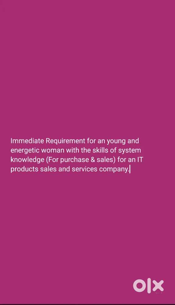 Systems Admin (For purchase & sales)