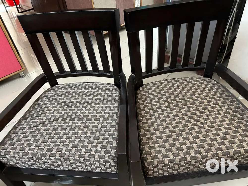 Wooden  Drawing  room chairs, with 5 inches cushion