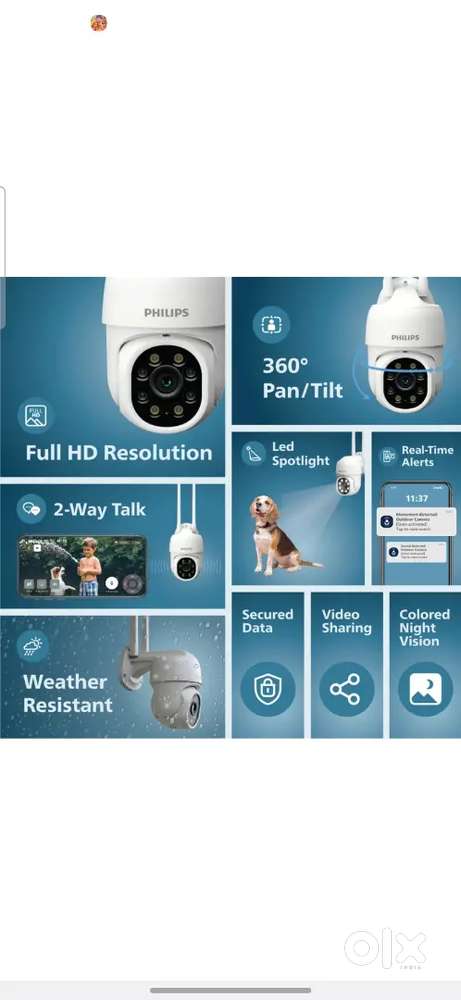 Philips wifi outdoor cctv security 360 camera