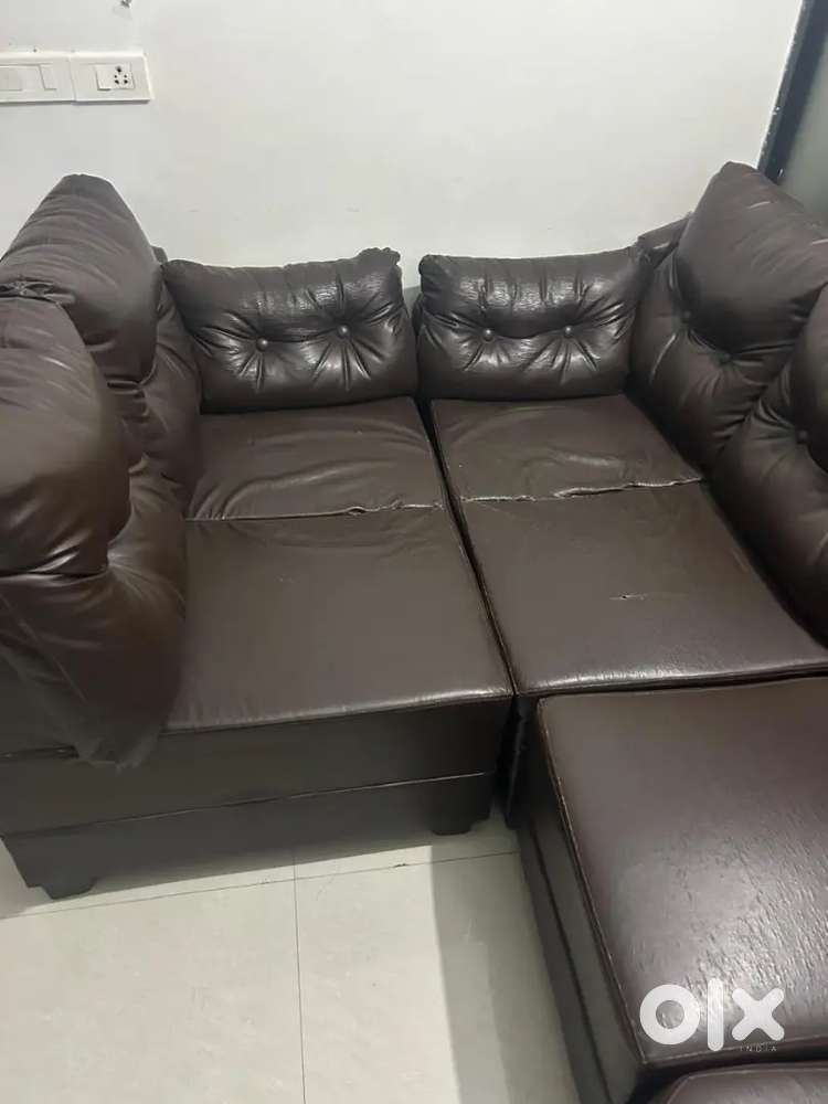 Six seater fabric sofa in good condition